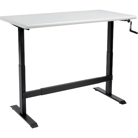 Global Industrial Hand-Crank Adjustable Height Workbench, Laminate Safety Edge, 60inW x 30inD 338347BK